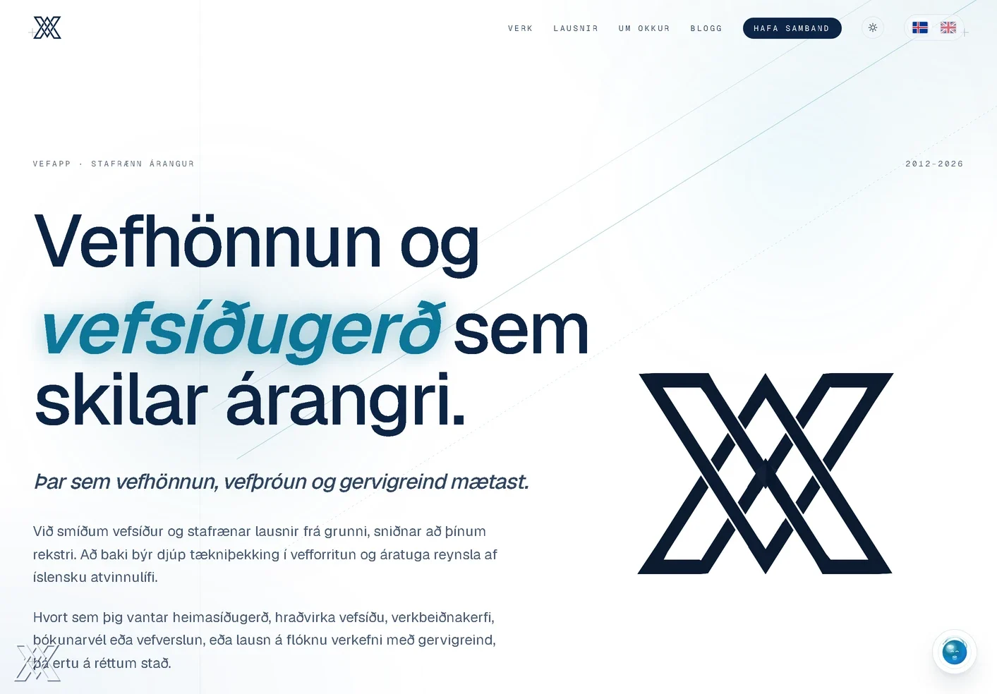 Screenshot of the vefapp.is website